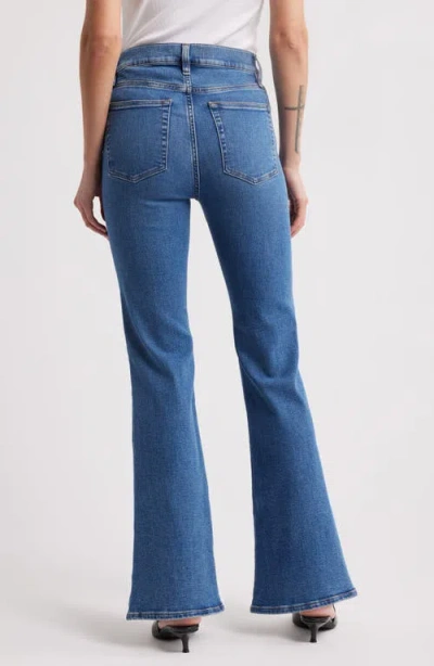 Frame The Icon High Rise Flare Jeans In Canals In Blue