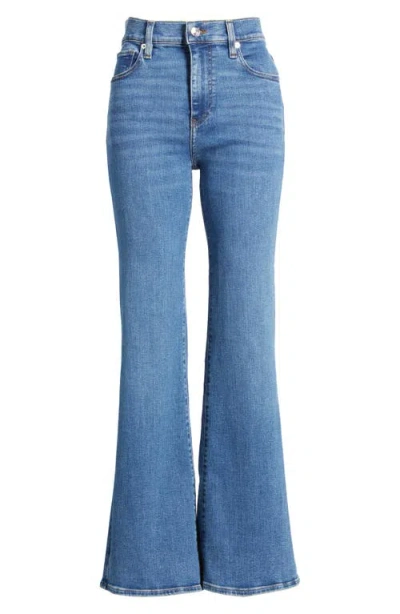 Frame The Icon High Rise Flare Jeans In Canals In Blue
