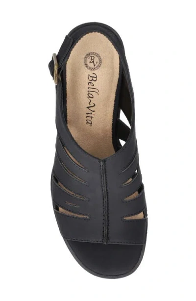 Bella Vita Rhodes Sandals Women's Black Adjustable Strap Block Heel Gal1128 In Black