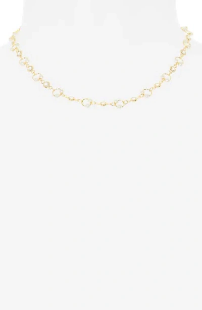 Nordstrom Rack Faux Pearl & Bezel Stone Necklace In Neutral