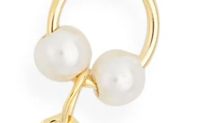 Nordstrom Rack Faux Pearl & Bezel Stone Necklace In Neutral