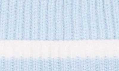 Rag & Bone Blake Stripe Wool Blend Beanie In Blue