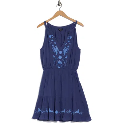 Area Stars Embroidered Dress In Blue