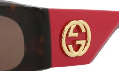 Gucci Rectangular Frame Sunglasses In Black