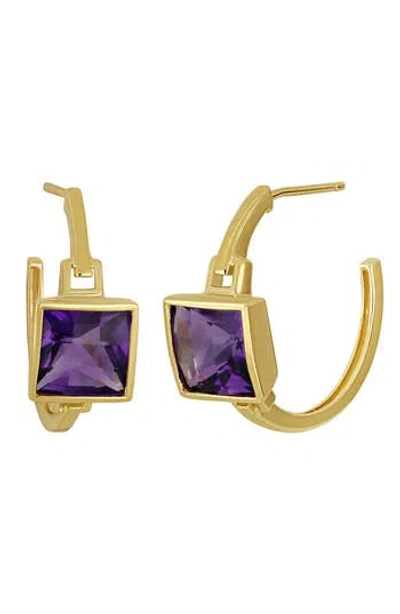 Bony Levy Color 14k Gold Amethyst Hoop Earrings In Gold