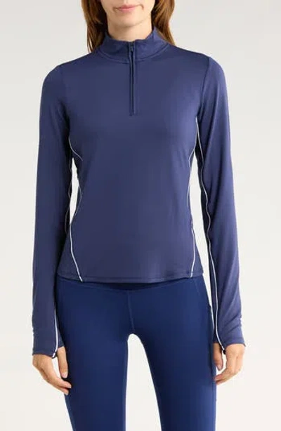Yogalicious Interlock Serve It Up Tennis Pullover In Blue