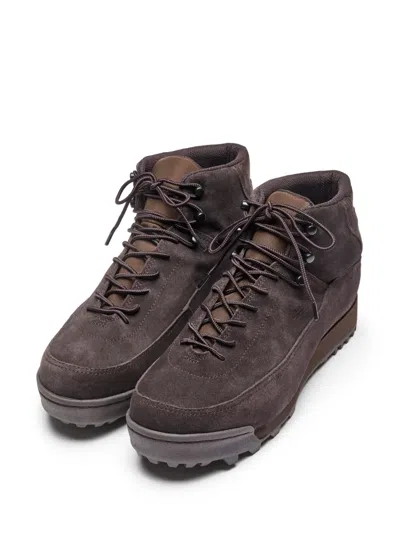 Suicoke Lace-up Suede Boots In Brown