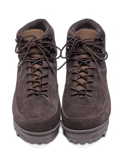 Suicoke Lace-up Suede Boots In Brown