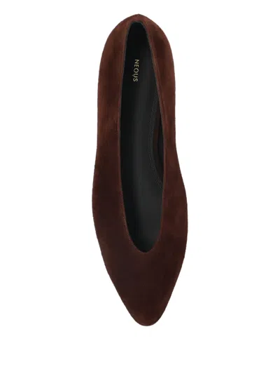 Neous Suede Pointed-toe Flats In Brown