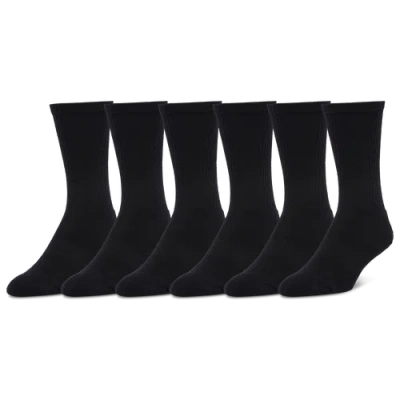 Lckr Youth   6 Pack Basic Crew Socks In Black