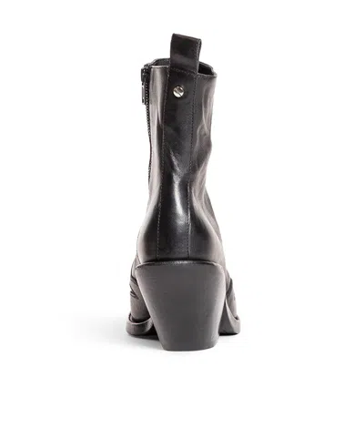 Ann Demeulemeester Hemo Western Boots In Washed Grained Calfskin In Black