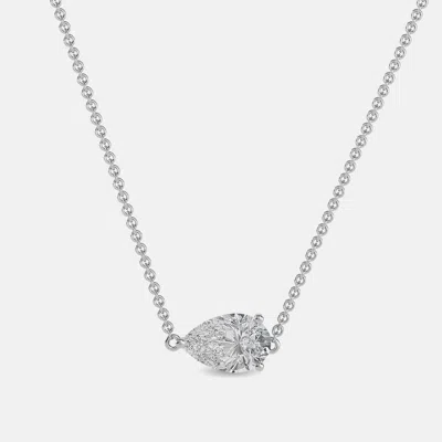 Pre-owned Made By Man 8.00 Ct Pear 14k White Gold Lab Grown Diamonds Solitaire 3 Prong Pendant