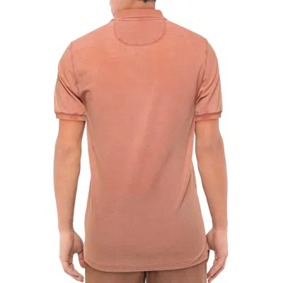 Alpha Studio Pink Cotton Polo Shirt In Orange