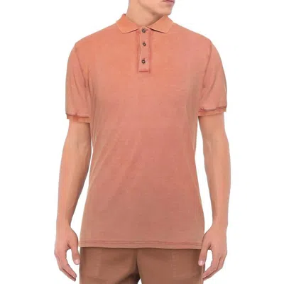 Alpha Studio Pink Cotton Polo Shirt In Orange