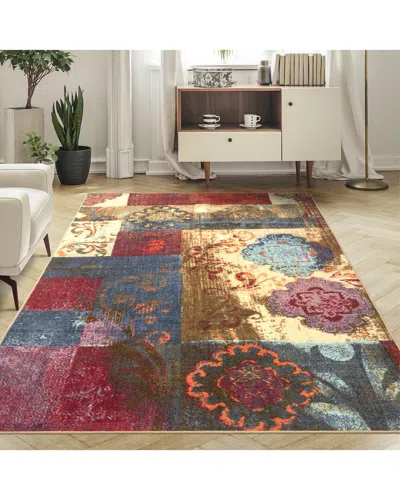 Superior Emory Machine Washable Patchwork Indoor Rug In Brown