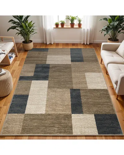 Superior Clifton Modern Patchwork Geometric Rug In Blue