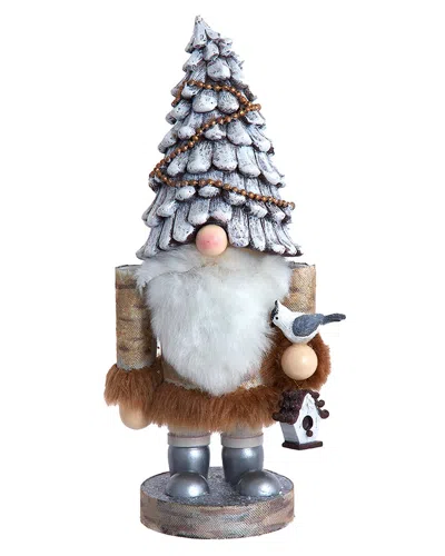 Kurt Adler 10in Rustic Glam Gnome With Hat Nutcracker