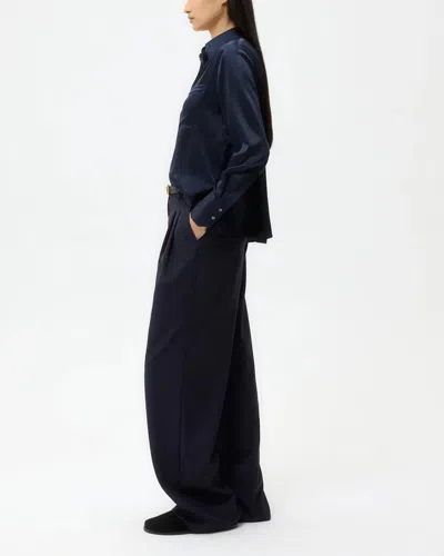 Twp Joey Shirt In Silk Charmeuse In Blue