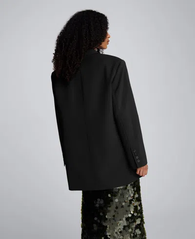 Kenneth Cole Luxe Twill Three Button Boyfriend Blazer In Black