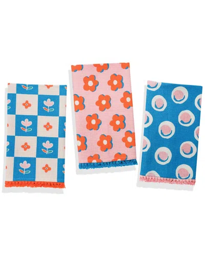 Tiramisu Groovy Floral Kitchen Towel Set In Multi