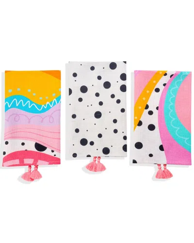 Tiramisu Abstract Pop Art Set Of 3 Kitchen Towels
