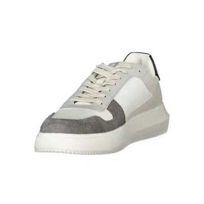 Calvin Klein White Polyester Men Sneaker In Gray