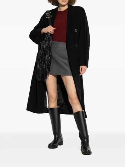 Max Mara Logo-patch Rain Boots In Black