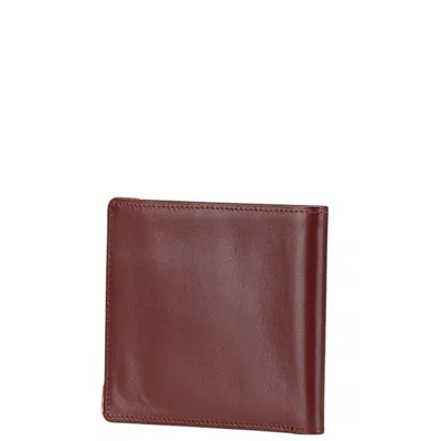 Pre-owned Cartier Red Color Leather Bill Wallet (bi-fold) ()