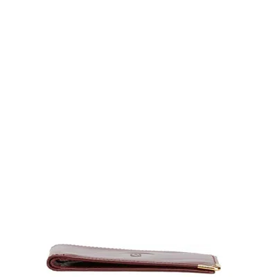 Pre-owned Cartier Red Color Leather Bill Wallet (bi-fold) ()