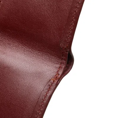 Pre-owned Cartier Red Color Leather Bill Wallet (bi-fold) ()
