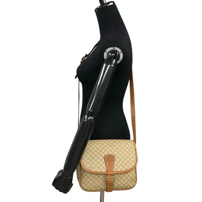 Pre-owned Celine Beige Brown Leather Pvc Pochette Shoulder Bag ()