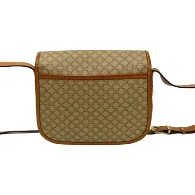 Pre-owned Celine Beige Brown Leather Pvc Pochette Shoulder Bag ()