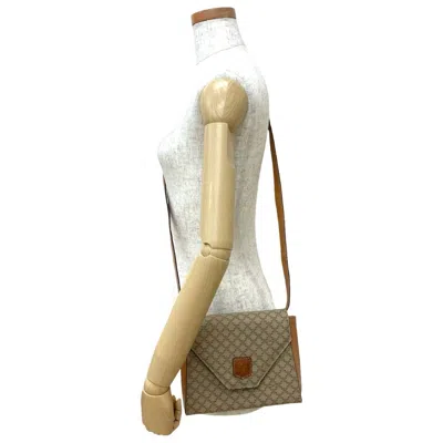 Pre-owned Celine Beige Brown Leather Pvc Shoulder Bag ()