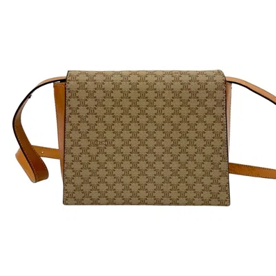 Pre-owned Celine Beige Brown Leather Pvc Shoulder Bag ()