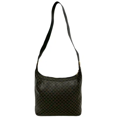Pre-owned Celine Black Brown Leather Pvc Shoulder Bag ()