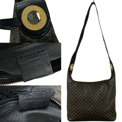 Pre-owned Celine Black Brown Leather Pvc Shoulder Bag ()