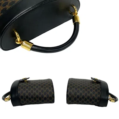 Pre-owned Celine Black Brown Leather Pvc Handbag Shoulder Bag ()