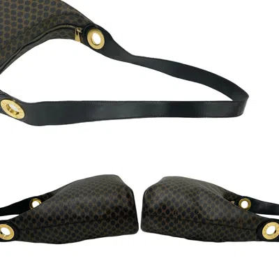 Pre-owned Celine Black Brown Leather Pvc Shoulder Bag ()