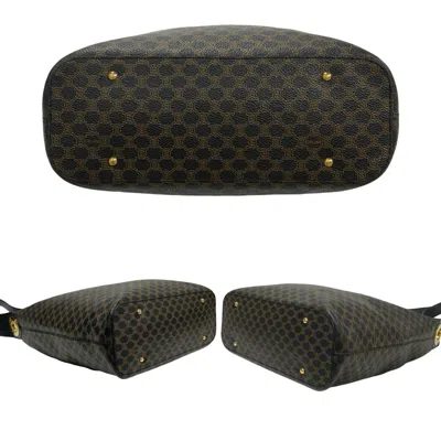 Pre-owned Celine Black Brown Leather Pvc Shoulder Bag ()