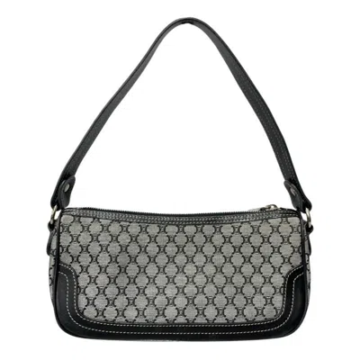 Pre-owned Celine Black Gray Canvas Pouch Shoulder Bag ()