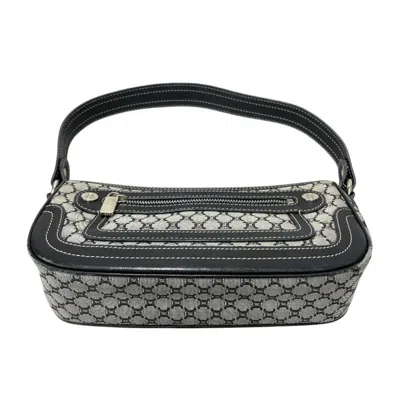 Pre-owned Celine Black Gray Canvas Pouch Shoulder Bag ()