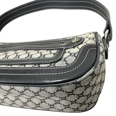 Pre-owned Celine Black Gray Canvas Pouch Shoulder Bag ()