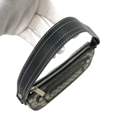 Pre-owned Celine Black Gray Canvas Pouch Shoulder Bag ()