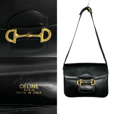 Pre-owned Celine Black Leather Pochette Shoulder Bag ()