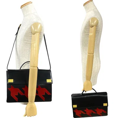 Pre-owned Celine Black Red Color Leather Handbag Shoulder Bag ()