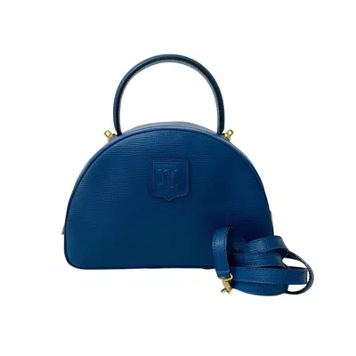 Pre-owned Celine Blue Leather Boston Bag Handbag Shoulder Bag ()