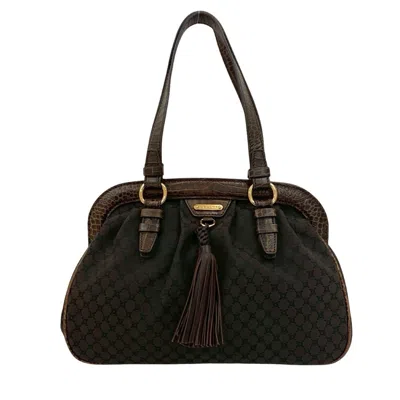 Pre-owned Celine Brown Canvas Leather Tote Bag ()