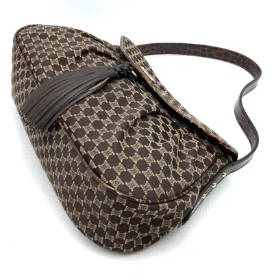 Pre-owned Celine Brown Canvas Leather Handbag Shoulder Bag ()