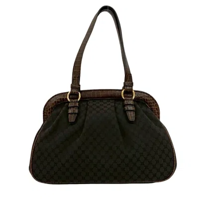 Pre-owned Celine Brown Canvas Leather Tote Bag ()