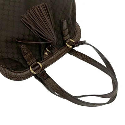 Pre-owned Celine Brown Canvas Leather Tote Bag ()